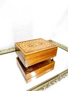 Schöne Holzeinlage Ballerina Vintage Original Deichert Musical Schmuck Box - Bild 1 von 11