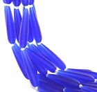 Tear Drop Beads, 38mm, Royal Blue w/Frosted Matte  Finish, 5 Pcs