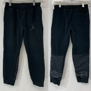 NIKE Jordan Sweat Pants Size S Small Black has elastic band with draw string - Picture 1 of 10