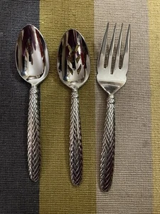 Vintage Ralph Lauren Equestrian Braid Serving Pieces Set Three Fork Spoons - Picture 1 of 5