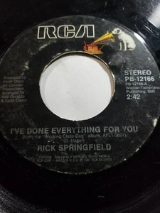 RICK SPRINGFIELD  I’ve Done Everything For You / Red Hot And Blue Love VG F57 - Picture 1 of 1