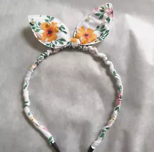 Hairband hoop head flower Hair Band bow hear small medium orange green pearls - Picture 1 of 2