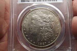 1887-O Morgan Silver Dollar Freshly Graded PCGS AU53 Looks Better - Picture 1 of 3