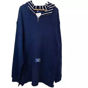 Maglione Nautica American Yachting da uomo grande cappuccio cotone blu navy oversize nuovo - Foto 1 di 11