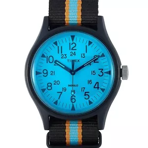 Timex MK1 Aluminium California 40 mm blaues Zifferblatt Uhr TW2T25400 - Bild 1 von 4
