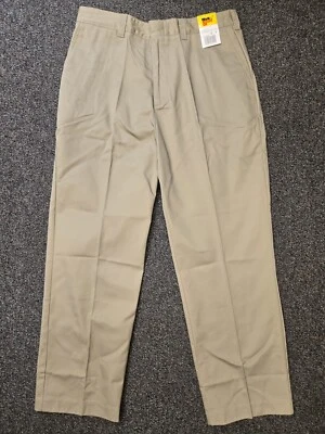 VTG 1980s Work n' Sport Workwear Twill Khaki Original Fit Flat Front 38x30 NWT - Image 1 of 4