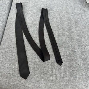 Corbata corta negra ajustada vintage para hombre - Imagen 1 de 5