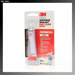 3M New 06535 Marine Adhesive Sealant 5200 Fast Cure White,1 oz Tube 