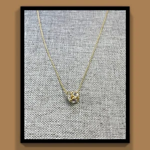 KATE SPADE Signed, Gold Tone, Clear Rhinestones, Pendant Necklace. - Picture 1 of 6