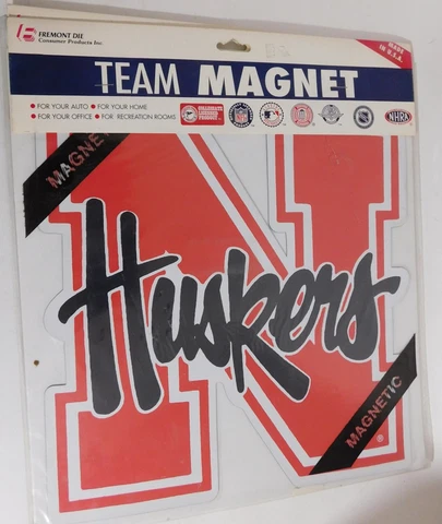 Nebraska Corn Huskers 11”x11" Team Magnet Fremont Die USA Made VTG NCAA NOS Cover