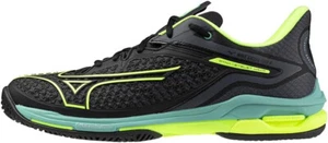 MIZUNO Tennis Shoes WAVE EXCEED TOUR 6 AC Black Yellow 61GA2470 US7.5(25.5cm) - Picture 1 of 5