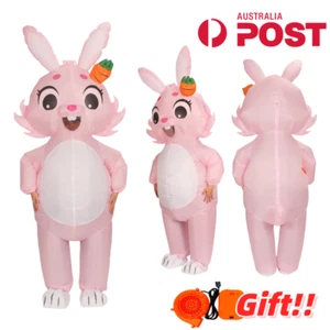 Easter Inflatable Bunny Cosplay Costume Blow Up Rabbit Outfit Adult Halloween AU - Picture 1 of 8