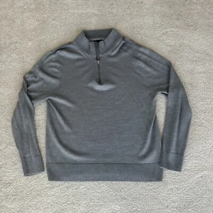 J.Crew Merino Wool Blend Half-Zip Sweater, Heather Grey, L - Picture 1 of 6