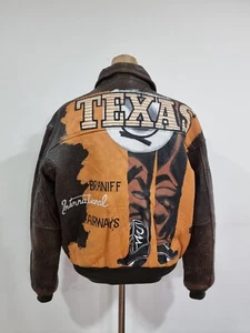 Vtg AVIREX A-2 USAAF Branff Airways Flight Military Leather Jacket Medium/Large - Picture 1 of 8