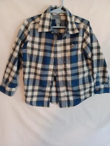BABY GAP Boys SZ5 Blue/White/Tan Check Button-Down Dress Shirt Was $29.95 - Picture 1 of 3