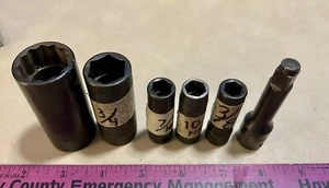 6pz Utensili a Scatto 3/8 Unità 6pt Prese Miste a Impatto Profondo 24,10mm, 3/4,7/16,3/8” - Foto 1 di 3