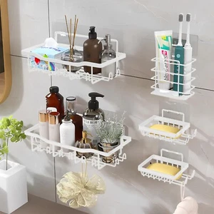 Paquete de 5 organizadores de almacenamiento montados en la pared con estante para cocina - Imagen 1 de 40