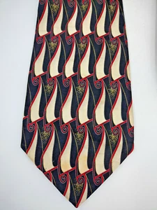 Salvatore Pellegrino IL Pintore Italiano 100% Silk Red/white/black Design Wide - Picture 1 of 6