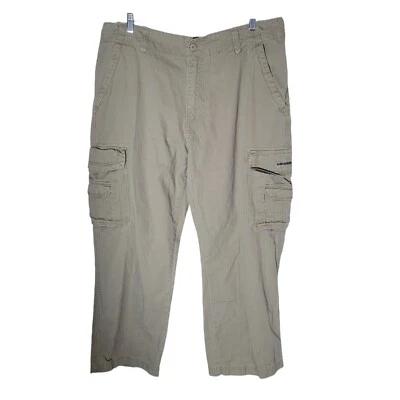 Unionbay Wide Leg Cargo Pants Men's Size 40 X 30 Khaki Tan Y2K Casual Streetwear - Image 1 of 4