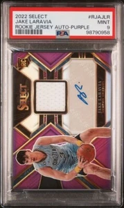 Maglia Rookie 2022 Select Auto Jake Laravia Viola RPA RC/99 PSA 9 COME NUOVA Memphis - Foto 1 di 2