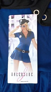 Police Officer 5pc Costume M/L 10-12 Fancy Dress Hen Night Party Jvalentine - Picture 1 of 3