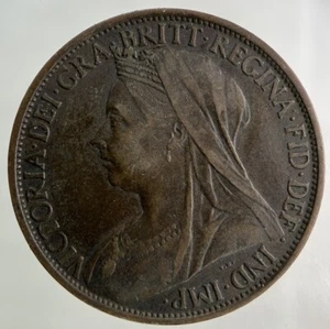 1900 Victoria One Penny Coin | Fine Collectable Grade - Foto 1 di 2