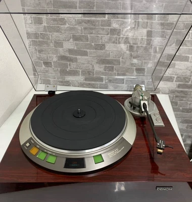 DENON DP-67L Turntable LP Record Player AC100V 50/60Hz Brown 1982 Japan - Image 1 of 4