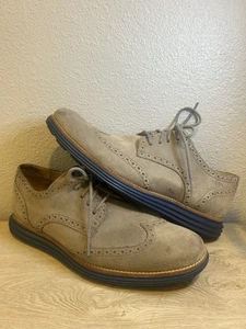 Cole Haan Lunargrand Wingtip Oxford Shoes US Men's Size 11.5 C13199 Gray & Blue - Picture 1 of 10