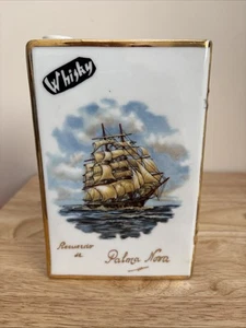 Porcelain Whiskey Book Decanter Ship Design Palma Nova - Picture 1 of 5