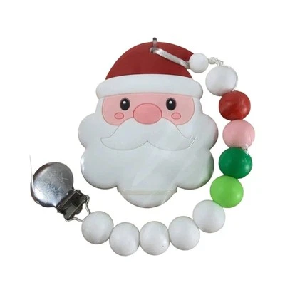Lila & Jack Holiday Christmas Santa Pacifier Clip & BPA Free Silicone Teether - Image 1 of 2
