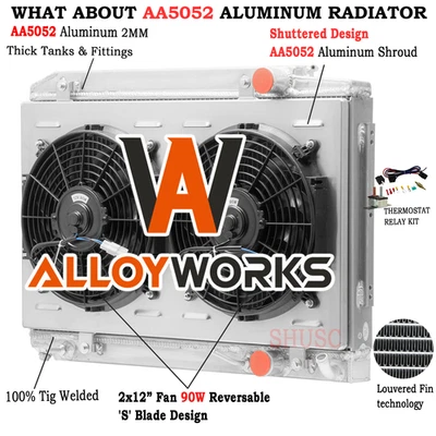 Ventilador de cubierta de radiador de 2 filas para Mercedes-Benz R107 380 SL/C107 380 SLC 1075011401 Foto 1 de 4