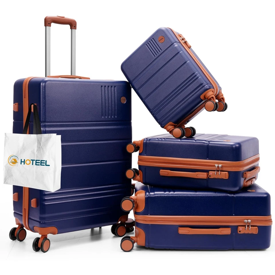 Conjuntos de bagagem 4 peças, garantia de 4 anos ABS+PC malas de capa dura com rodas, ... - Imagem 1 de 4