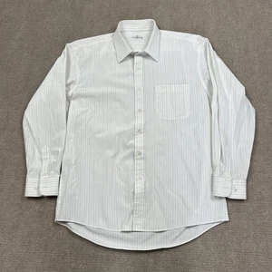 Vintage Balenciaga Paris Pinstriped Button Up Dress Shirt Mens Medium Designer - Picture 1 of 8