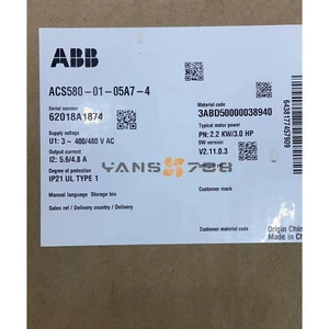 ONE NEW ABB ACS580-01-05A7-4 Inverter 380V/2.2KW - Foto 1 di 1