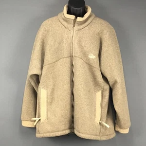 Lowe Alpine Jacket Mens Large Tan Sherpa Lined Polartec Full Zip Fleece USA - Picture 1 of 16