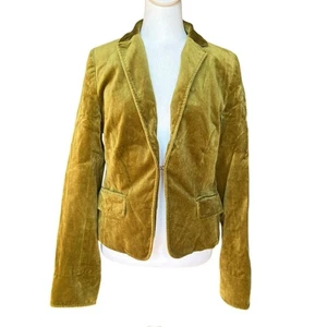 J Crew Vintage Green Velvet Blazer Suit Jacket Womens Size 10 - Picture 1 of 14