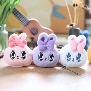 Geldbörse Für Damen Plüsch Oster Hase Motiv 12cm Lila Passend Für Kopfhörer - Picture 1 of 14