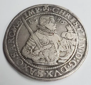 1586 German Thaler - ELECTORATE OF SAXONY (ALBERTINE) Christian I - Picture 1 of 11