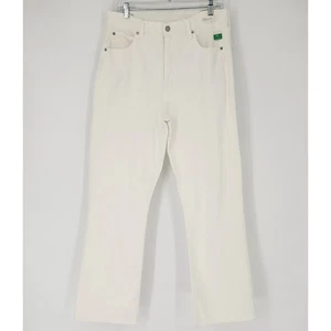 GAP Kick Fit High Rise Raw Hem Jeans Optic White 32 Tall (14T) - Picture 1 of 12