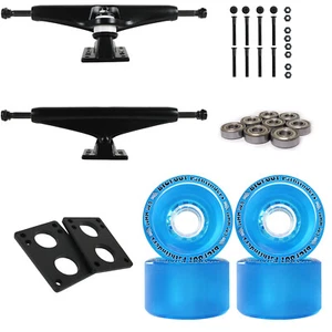 Core 6.0 Black Longboard Trucks Wheels Package Bigfoot 70mm Pathfinders Blue - Picture 1 of 5