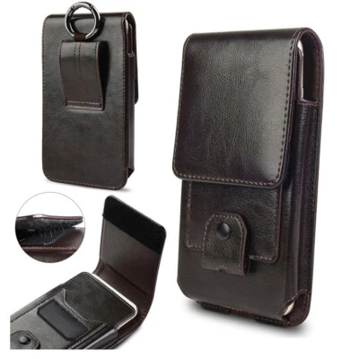 Leather Belt Case Cover Holster Pouch For iPhone 8 Plus XS Max Samsung Google - Image 1 of 4