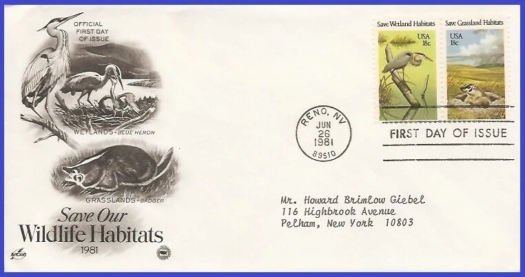 USA5 #1921 ADDR PCS ARTCRAFT FDC STR2  Great Blue Heron - Image 1 of 1