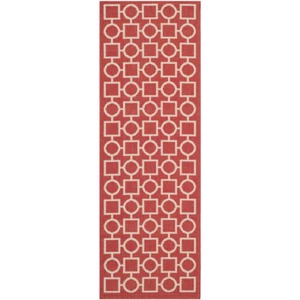 SAFAVIEH Outdoor CY6925-248 Courtyard Collection Red / Bone Rug - Picture 1 of 17