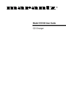 Marantz CC9100 CD Changer Owners Instruction Manual - Picture 1 of 1