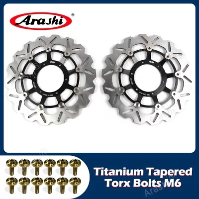 Arashi Front Brake Rotors + M6 Mounting Bolts For Honda CBR1000RR 2004 2005 - Image 1 of 4