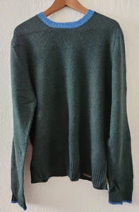 Abercrombie & Fitch Men's size XL 100% Wool Shetland Green Winter Fall Sweater - Picture 1 of 8