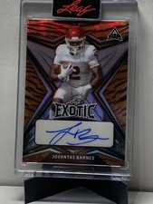 2022 Leaf Exotic Football Base Auto Tiger #BA-JB3 Jovantae Barnes /10