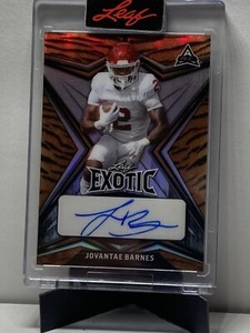 2022 Leaf Exotic Football Base Auto Tiger #BA-JB3 Jovantae Barnes /10