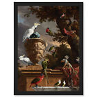Hondecoeter Menagerie Exotic Birds Parrots Painting Framed A4 Wall Art Print