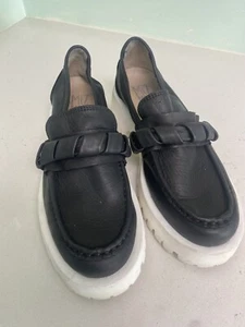 Miz Mooz Leather Chunky Loafers Vicky Women’s Black Size 36 / US 5.5 - Picture 1 of 13